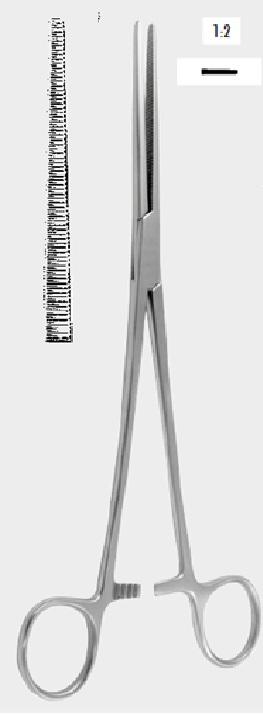 Бронхіальний затискач САРОТА (SAROT), 1х2 зубці, 24,0 см (cm), прямий